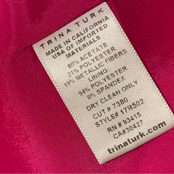 Trina Turk Osmond Jacquard Flower Gold Silver Lined High Waisted Ankle Pants - Picture 6 of 7